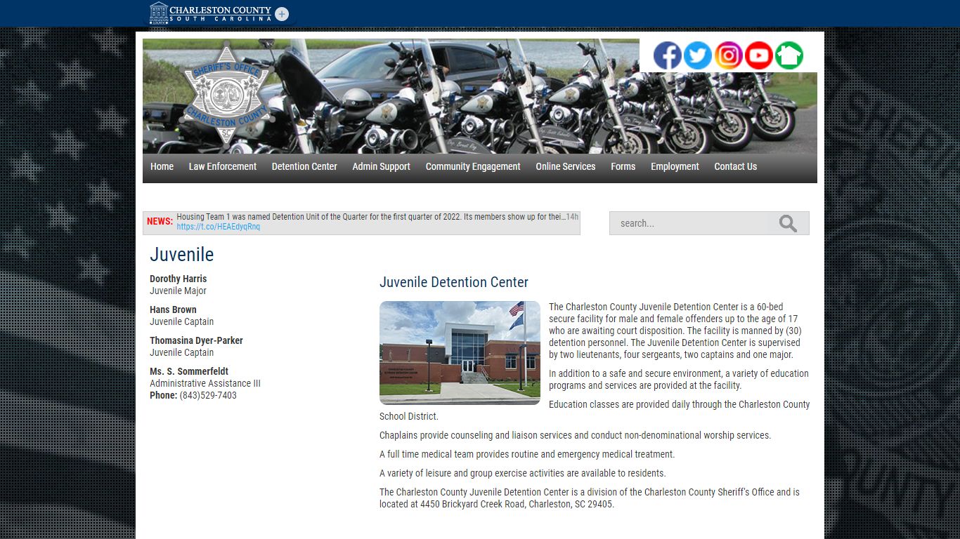 Sheriff Al Cannon Detention Center Juvenile - Charleston County